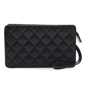 Chanel CC Logo Quilted Makeup Pouch Case Clutch
